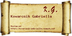 Kovarcsik Gabriella névjegykártya