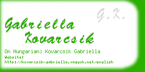 gabriella kovarcsik business card